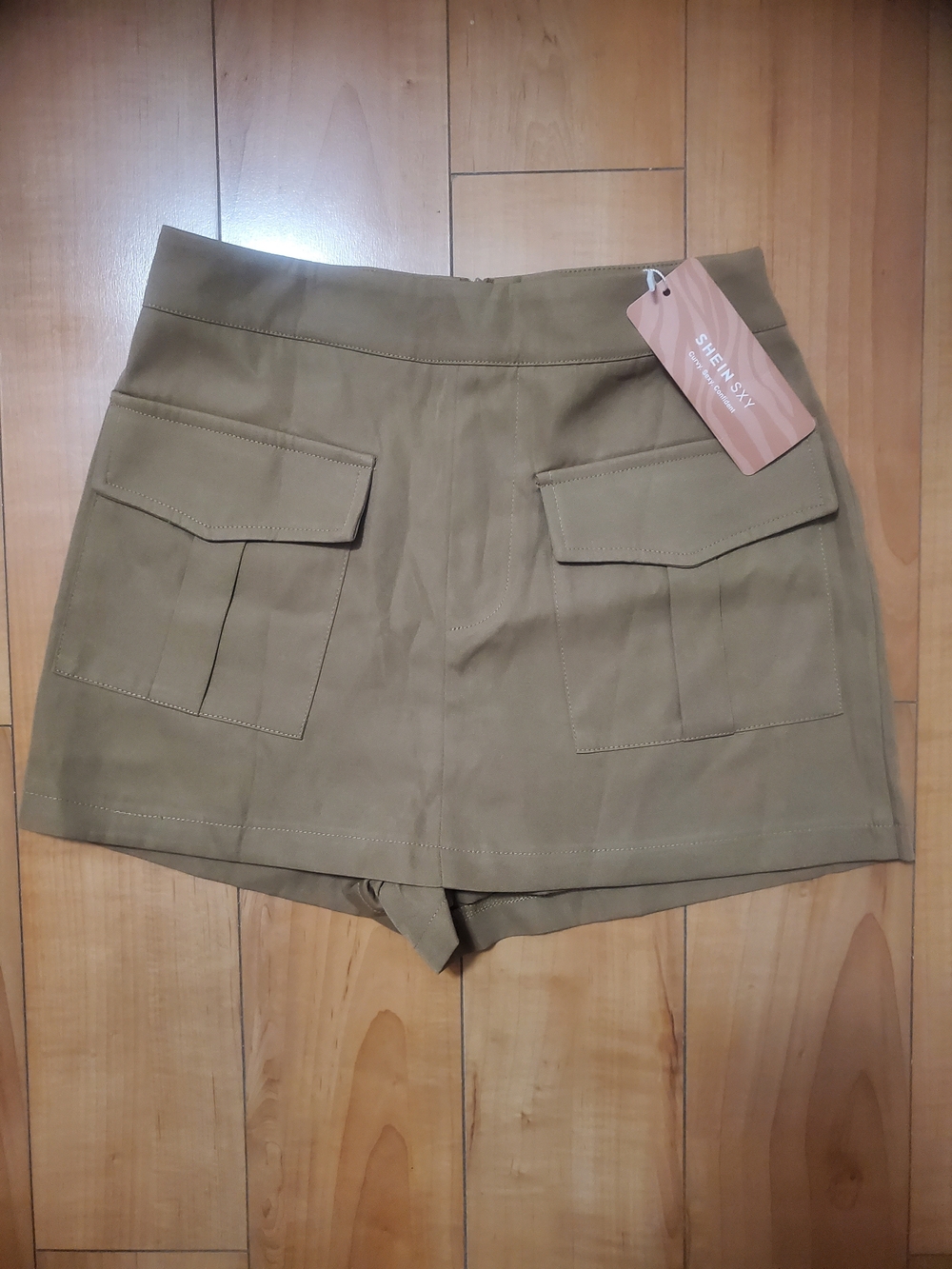 SHEIN Olive-Tan Cargo Pocket Skorts